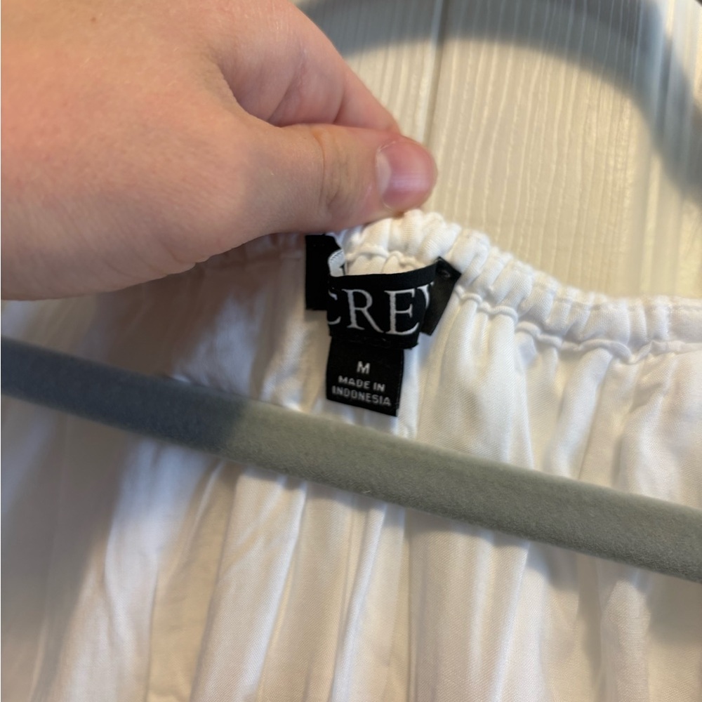 NWT J.Crew V-neck midi dress in soft gauze White Long Sleeve Midi Dress M - Picture 7 of 8